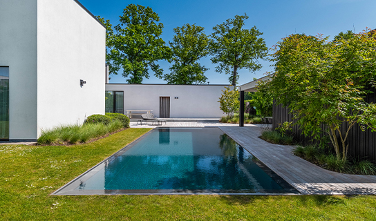 Flexline Atelier monoblok overloopzwembad met infinity design