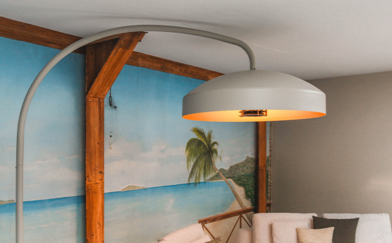 Heatsail Disc heating integrated into luxury canopy – Van Beem Outdoor Living