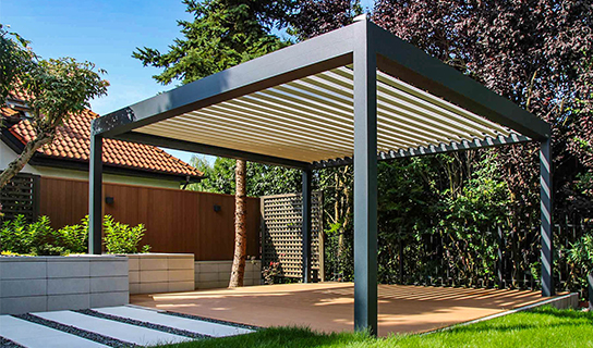 Tarasola Technic lamellendak overkapping met strak design