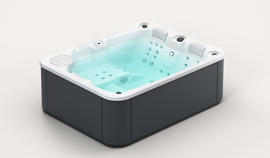 De Aquavia Touch uit de Aqualife serie is een compacte en efficiënte spa met hydromassage, perfect voor kleinere tuinen of terrassen.