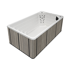 Aquavia Color Swell zwemspa in Moca voor luxe wellness en zwemmen in de tuin