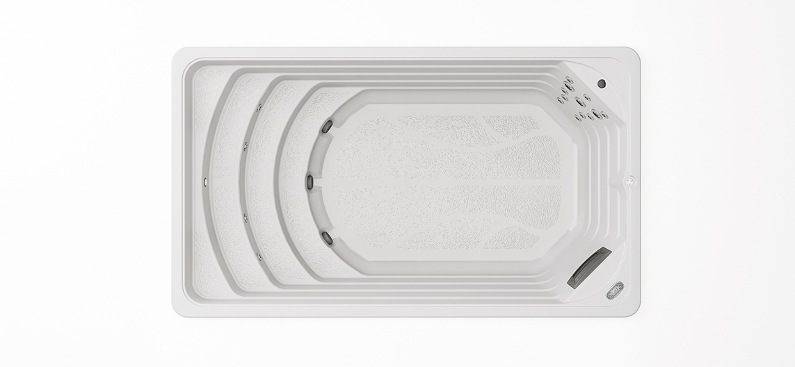 Aquavia Sky zwemspa bovenaanzicht voor luxe wellness en zwemmen in de tuin