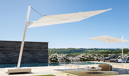 Umbrosa Spectra parasol design zonwering voor luxe terras en tuin