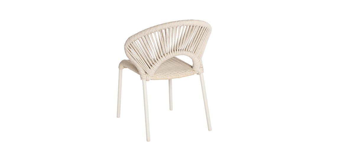 Back view of the Suns Vado dining chair in Camel Sand for a luxurious garden and patio