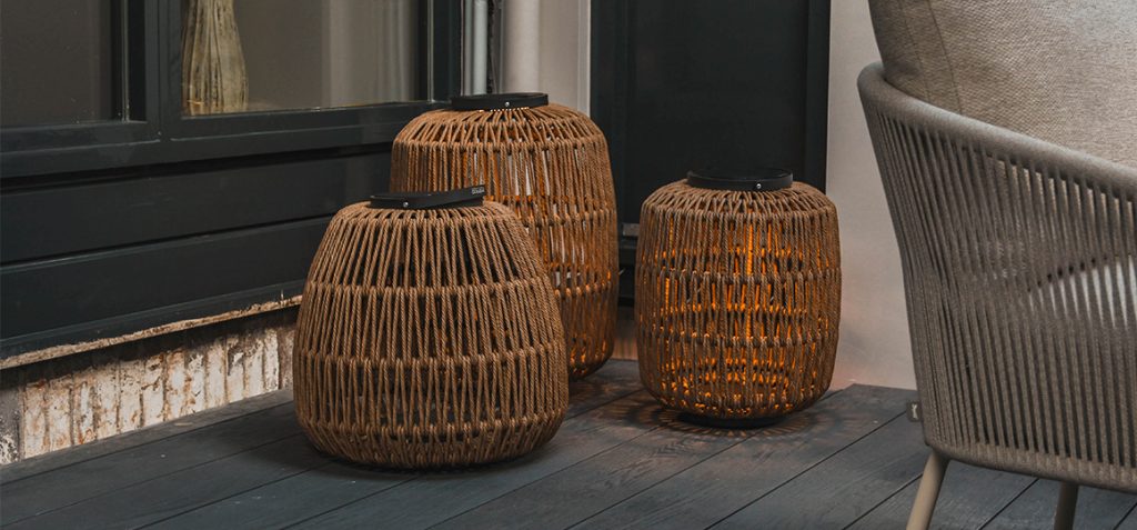 Accessories and lighting for garden furniture to create a stylish, luxurious outdoor space