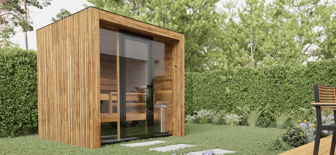 Wels buitensauna in hout voor luxe wellness in de tuin