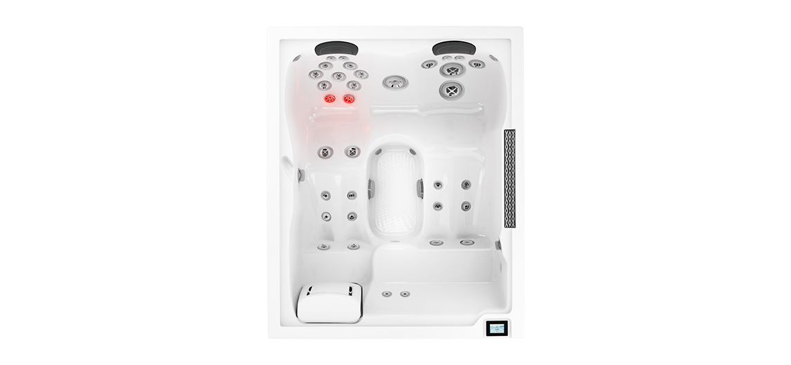 ovenaanzicht Jacuzzi collectie J4 model J404L voor luxe wellness in de tuin