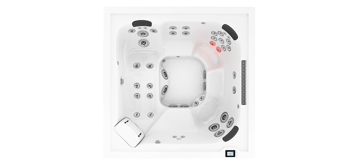 Bovenaanzicht Jacuzzi collectie J4 model J408L voor luxe wellness in de tuin
