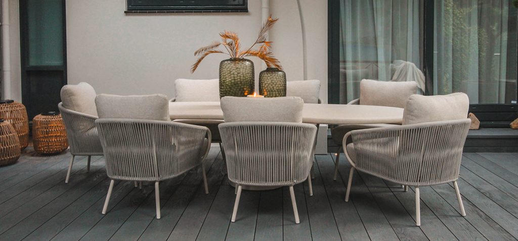 Suns diningset met tuintafel en tuinstoelen voor luxe tuin en terras