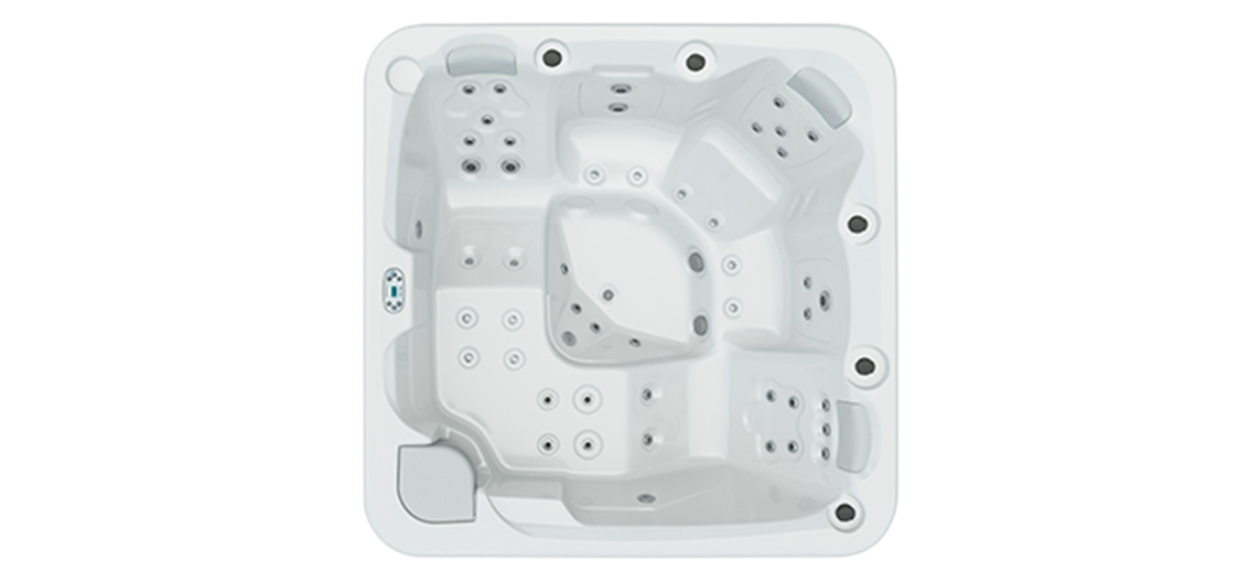 Bovenaanzicht Aquavia Aqualife collectie model Feel jacuzzi voor luxe wellness in de tuin