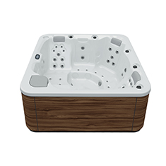 Aquavia Aqualife collectie model Feel jacuzzi in Walnut White voor luxe wellness in de tuin