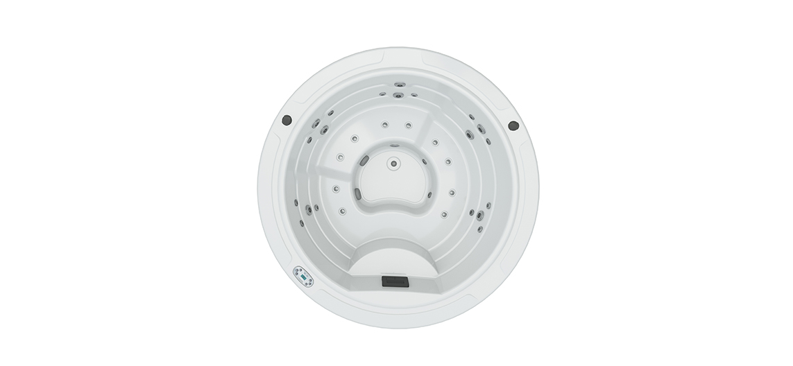 Bovenaanzicht Aquavia Aqualife collectie model Sundown jacuzzi voor luxe wellness in de tuin
