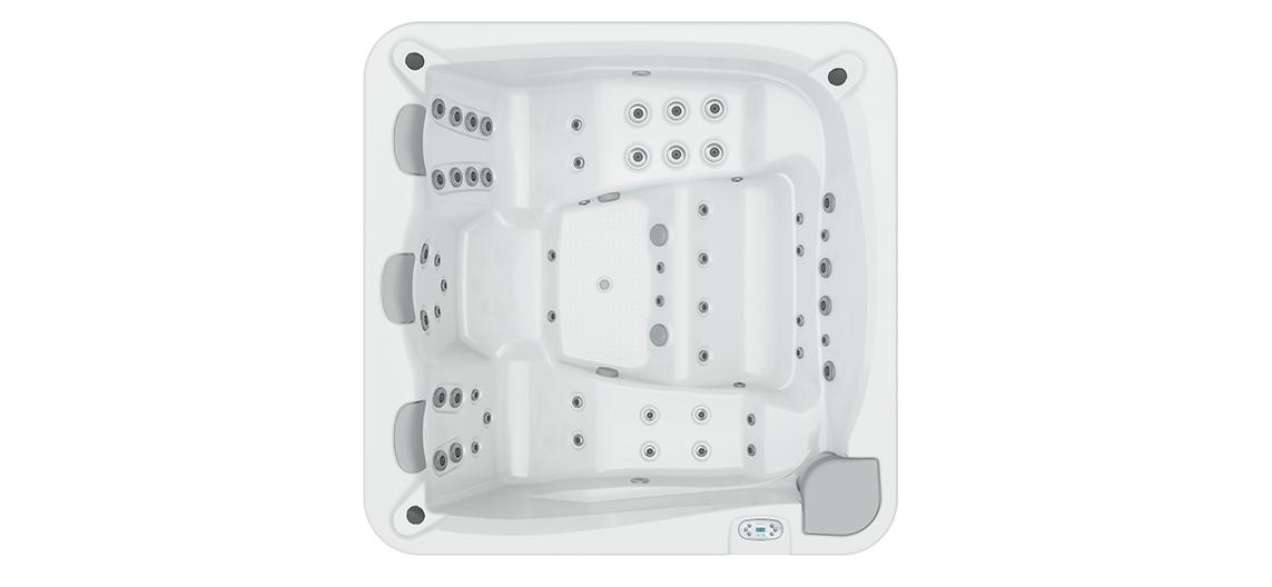 Bovenaanzicht Aquavia Aqualife collectie model Touch 5 jacuzzi voor luxe wellness in de tuin