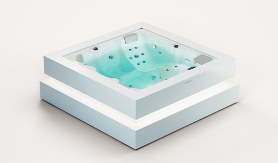 Aquavia Exclusive collectie model Cube Ergo jacuzzi voor luxe wellness in de tuin