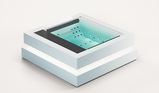Aquavia Exclusive collectie model Cube jacuzzi voor luxe wellness in de tuin