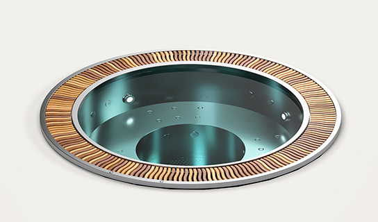 Aquavia Steel collectie model Orbion jacuzzi voor luxe wellness in de tuin