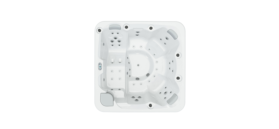 Bovenaanzicht Aquavia spa Aqualife Pulse jacuzzi voor luxe wellness in de tuin
