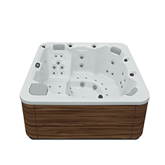 Aquavia spa Aqualife Pulse jacuzzi in Walnut White voor luxe wellness in de tuin