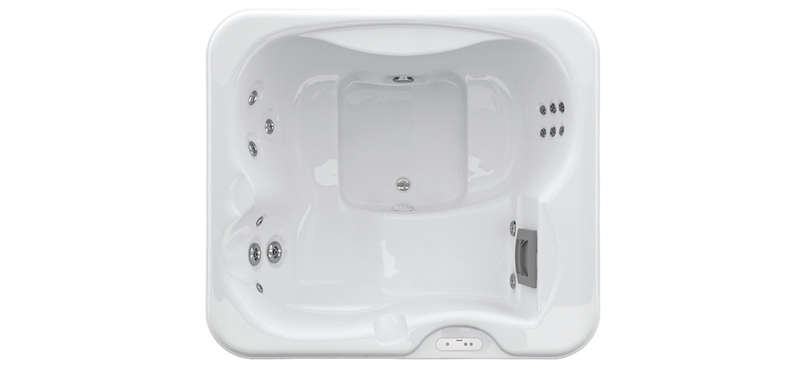 Bovenaanzicht Jacuzzi Lodge model S voor luxe wellness in de tuin