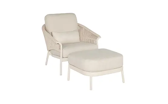 Suns Santorini loungestoel met hocker